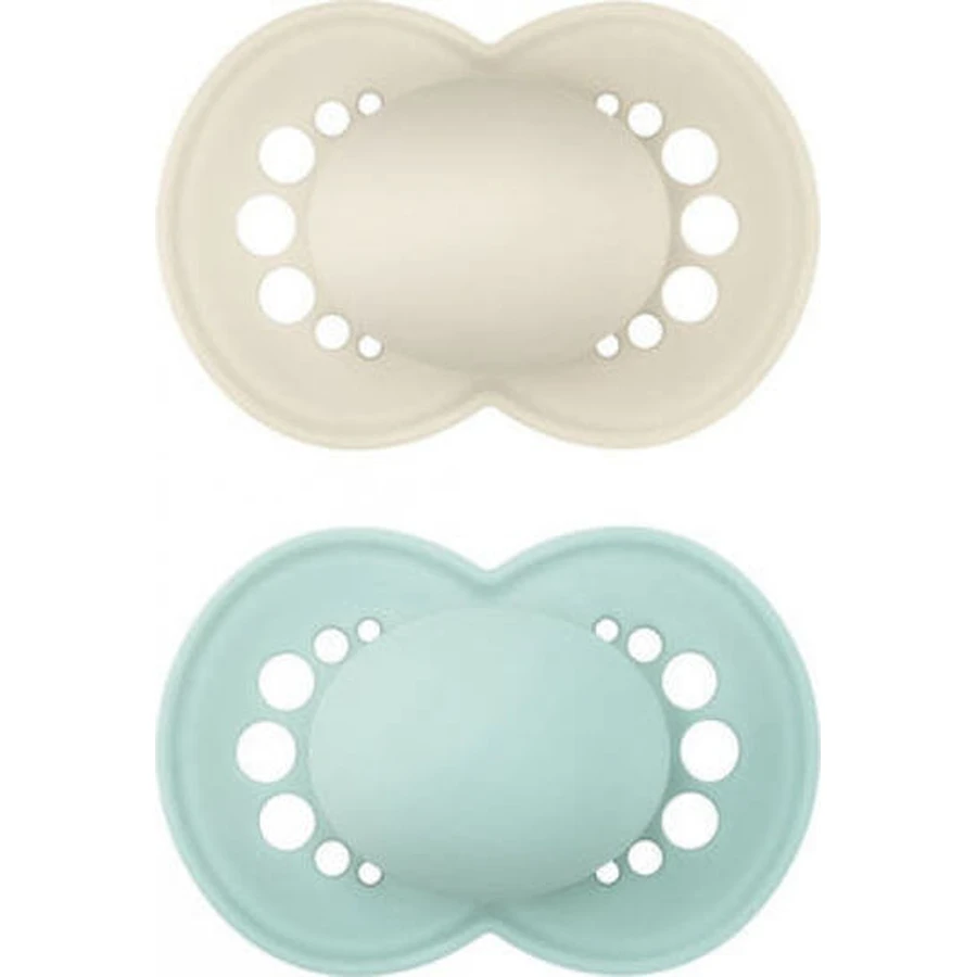 Mam 178S Chupetes ortodónticos Silicona Mate - Beige - Menta para 6-16 meses 2pcs