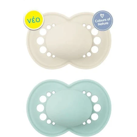 Mam 178S Chupetes ortodónticos Silicona Mate - Beige - Menta para 6-16 meses 2pcs