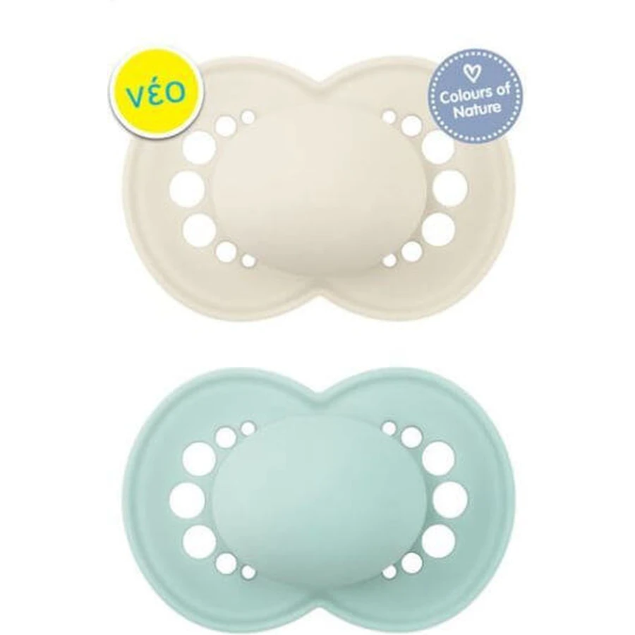 Mam 178S Chupetes ortodónticos Silicona Mate - Beige - Menta para 6-16 meses 2pcs