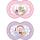 Mam 170S Chupetes Ortodónticos de Silicona I Love Mummy - Rosa Lila para 6-16 meses 2pcs