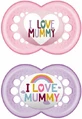 Mam 170S Suzete ortodontice Silicon I Love Mummy - Roz-Liliac pentru 6-16 luni 2buc