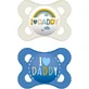 Mam I Love Daddy Silicone Orthodontische Fopspenen - Blauw - Wit voor 2-6 maanden 2st
