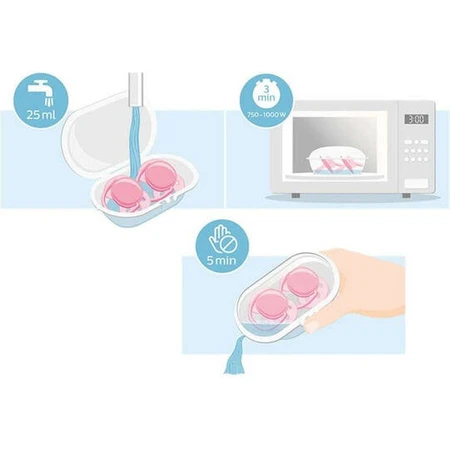 Philips Ultra Air Sucettes orthodontiques en silicone avec pochette licorne - rose - orange pour 6-18 mois 2pcs