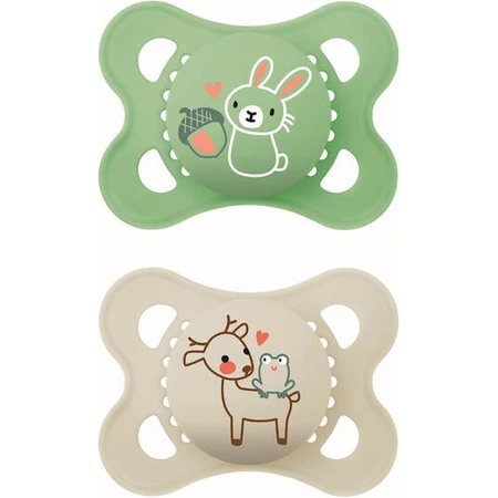 Mam Original Siliconen fopspenen Bunny-Deer - Groen - Beige voor 2-6 maanden 2st