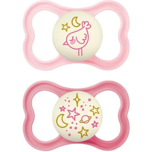 Mam Supreme Silicone Pacifier Paci Pacifier Pink Bird / Stars for 6-16 months
