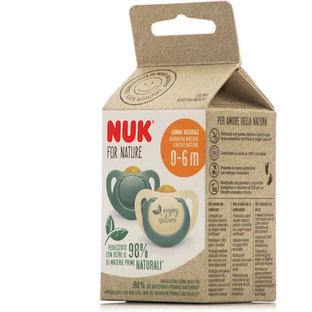 Nuk 10737879 Orthodontic pacifiers Rubber Enjoy Nature - Green for 0-6 months 2pcs