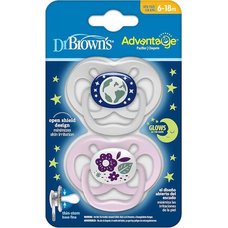Chupetes de silicona Dr. Brown's Chupete para 6-18 meses 2pcs