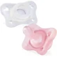 Chicco Physio Forma Mini Zachte Siliconen Fopspeen met Overtrek Roze/Wit voor 2+ maanden 2st
