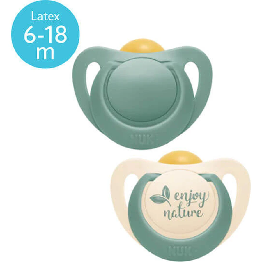 Nuk Orthodontisch Rubber Fopspeen Enjoy Nature - Groen voor 6-18 maanden 2st