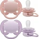 Philips Ultra Soft Suzete Silicon cu husă Ultra Soft - Roz / Mov pentru 0-6 luni 2buc