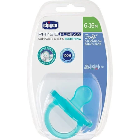 Chicco Physioforma Zachte Siliconen Fopspeen Blue Sky Open voor 6-16 maanden