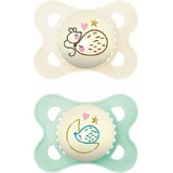 Mam Original Silicone Soothers Green Cream Soother for 2-6 months 2pcs