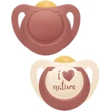 Nuk Nature Orthodontic Rubber Natural Orthodontic Rubber Pacifiers - Red for 18-36 months 2pcs