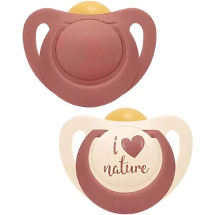 Nuk Nature Orthodontic Rubber Natural Orthodontic Schnuller - Rot für 18-36 Monate 2pcs