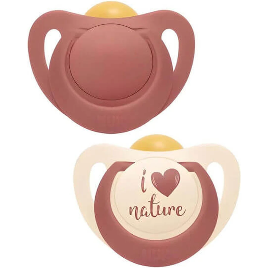 Nuk Nature Orthodontic Rubber Natural Orthodontic Schnuller - Rot für 18-36 Monate 2pcs