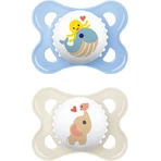 Mam 100S Silicone Orthodontic Pacifiers Whale and Little Octopus - Little Elephant - Blue - Beige for 2-6 months 2pcs