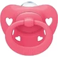 Nuk Signature Sucette orthodontique en silicone avec cache-coeur - Fuchsia Pink pour 6-18 mois