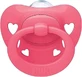 Nuk Signature Chupete ortodóntico de silicona con funda Corazones - Rosa fucsia para 6-18 meses