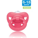 Nuk Signature Sucette orthodontique en silicone avec cache-coeur - Fuchsia Pink pour 6-18 mois