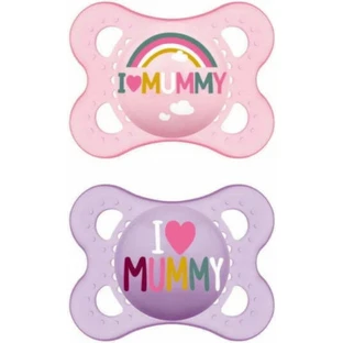 Mam Silicone Orthodontische Fopspeen Ik Hou Van Papa voor 2-6 maanden 2st