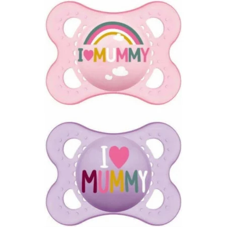 Mam Silicone Orthodontische Fopspeen Ik Hou Van Papa voor 2-6 maanden 2st