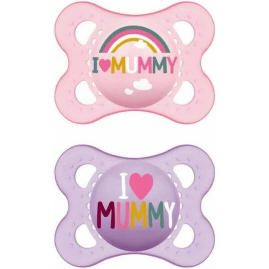 Mam Silicone Orthodontische Fopspeen Ik Hou Van Papa voor 2-6 maanden 2st