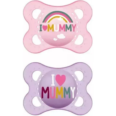 Mam Silicone Orthodontische Fopspeen Ik Hou Van Papa voor 2-6 maanden 2st