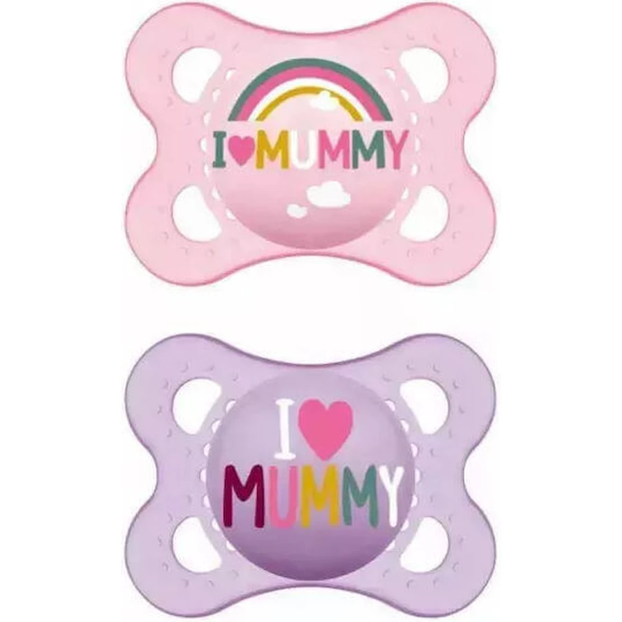 Mam Silicone Orthodontische Fopspeen Ik Hou Van Papa voor 2-6 maanden 2st