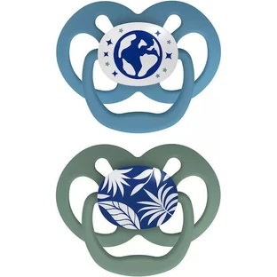Dr. Brown's Silicone Pacifiers Pacifier with cover Blue / Khaki for 6-18 months 2pcs