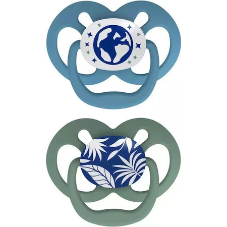 Dr. Brown's Silicone Pacifiers Pacifier with cover Blue / Khaki for 6-18 months 2pcs
