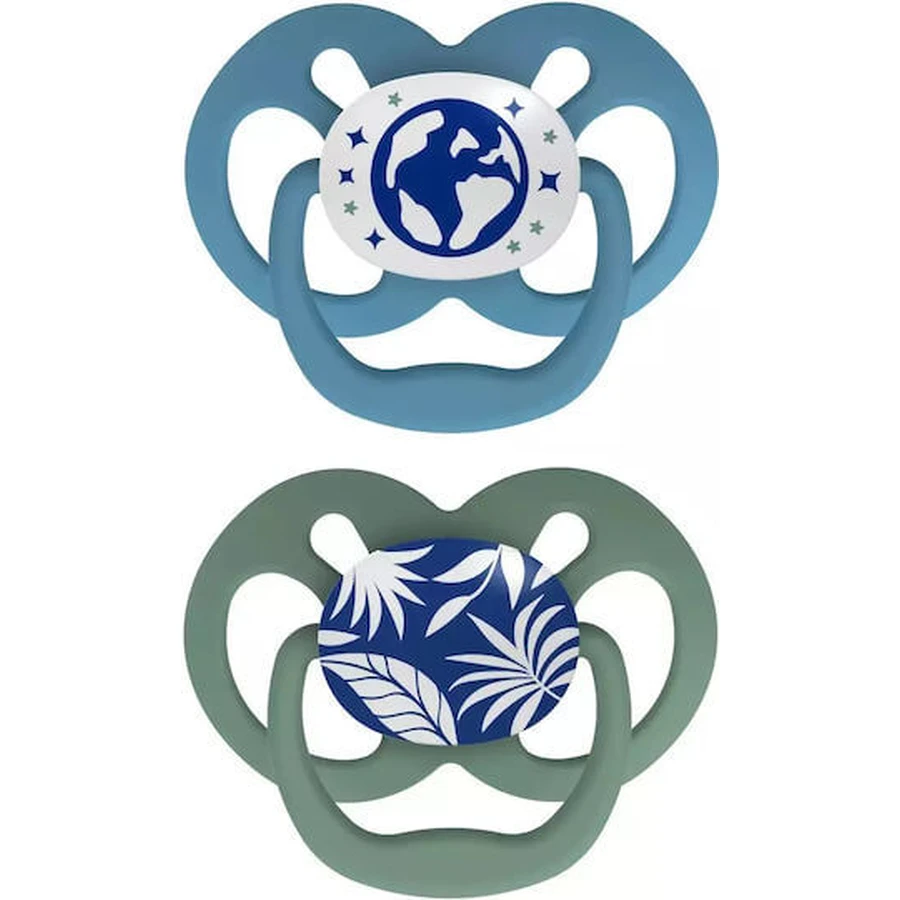 Dr. Brown's Silicone Pacifiers Pacifier with cover Blue / Khaki for 6-18 months 2pcs