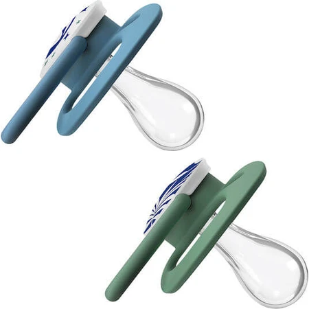 Dr. Brown's Silicone Pacifiers Pacifier with cover Blue / Khaki for 6-18 months 2pcs