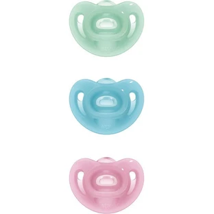 Nuk Sensitive Silicone Orthodontic Pacifier with Cover Light Blue pour 0-6 mois