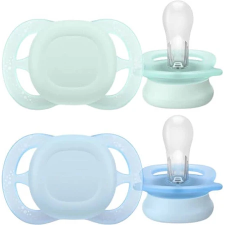 Philips Ultra Start Silicone Soothers Transparent for 0-2 months 2pcs