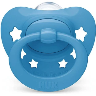 Nuk Signature Silicone orthodontic pacifier with Star pouch - Blue for 18-36 months