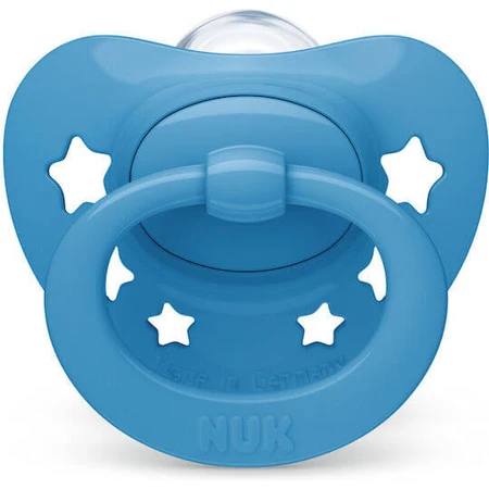 Nuk Signature Silicone orthodontic pacifier with Star pouch - Blue for 18-36 months