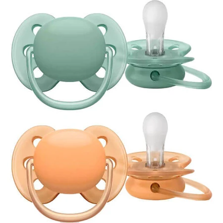 Philips Ultra Silicone Orthodontic Schnuller Grün/Rot für 18+ Monate 2 Stk.