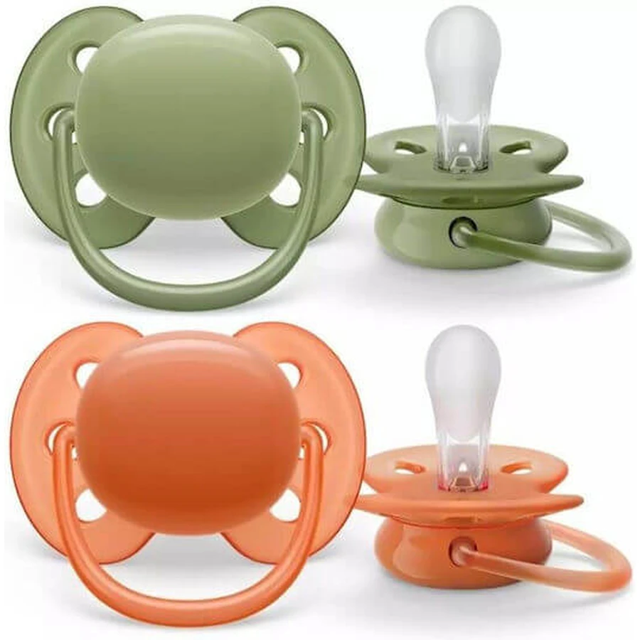 Philips Ultra Silicone Orthodontic Schnuller Grün/Rot für 18+ Monate 2 Stk.