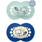 Mam 274S Silikon orthodontische Schnuller Fuchs Schnuller - Türkis/Blau für 16+ Monate 2pcs