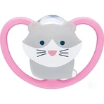 Nuk Space Silicone orthodontic pacifier with pouch Cat - Pink for 0-6 months
