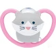 Nuk Space Silicone orthodontic pacifier with pouch Cat - Pink for 0-6 months