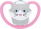 Nuk Space Chupete ortodóntico de silicona con bolsa Gato - Rosa para 0-6 meses
