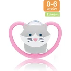Nuk Space Silicone orthodontic pacifier with pouch Cat - Pink for 0-6 months