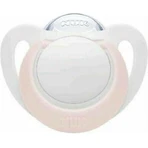 Nuk Genius Silicone orthodontische fopspeen met zakje Wit / Roze voor 0-6 maanden