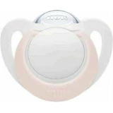 Nuk Genius Silicone orthodontic pacifier with pouch White / Pink for 0-6 months