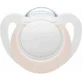 Nuk Genius Silicone orthodontische fopspeen met zakje Wit / Roze voor 0-6 maanden