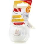 Nuk Genius Silicone orthodontische fopspeen met zakje Wit / Roze voor 0-6 maanden