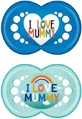 Mam I Love Mummy Chupetes Ortodónticos de Silicona - Turquesa-Azul para 6-16 meses 2pcs