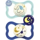 Mam 217S Chupetes de Silicona Chupete Elefante - Luna - Azul - Grande para 6+ meses 2pcs