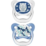Dr. Brown's PV12008 Silicone Orthodontische Fopspenen Uil / Libelle Fopspeen - Blauw voor 0-6 maanden 2st